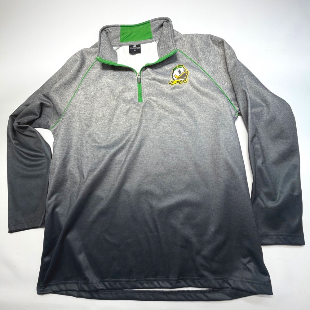 Oregon Ducks Quarter‎ Zip Pullover XL Colosseum Gray Black